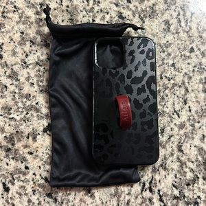iPhone 12 Pro Black Leopard Loopy Case Righty Red Loop